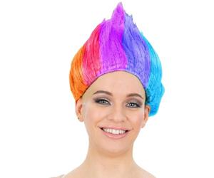 Smiffys 90s Troll Wig, Rainbow, 1990's Fancy Dress, 1990s Dress Up Wigs