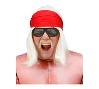 Smiffys 90s Wrestling Star Kit, Blonde Wig, Bandana, Self Adhesive Tash & Specs, 1990's Fancy Dress, 1990s Dress Up Wigs