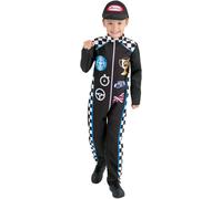 Smiffys 99773 Racing Driver Costume, Unisex Children, Black, S-4-6 Years