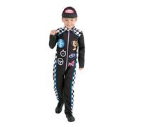 Smiffys Racing Driver Costume with Jumpsuit & Cap, Boys Fancy Dress, Child Dress Up Costumes