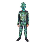 Smiffys 99943 Glow in the Dark Tech Skeleton Costume, Boys, Multi-Colour L - 10-