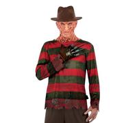 Smiffys A Nightmare On Elm Street Freddy Krueger Costume - Includes Printed Top, Glove & Hat, Officially Licensed Nightmare on Elm Street Adult Fancy Dress, Adult Halloween Outfit