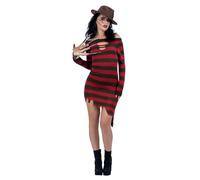 Smiffys A Nightmare On Elm Street Freddy Krueger Knitted Dress, Adult Costume, Officially Licensed Nightmare on Elm Street Fancy Dress, Freddy Krueger Halloween Costume