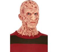 Smiffys A Nightmare On Elm Street Freddy Krueger Mask - Full Head, Latex, Officially Licensed Nightmare on Elm Street Fancy Dress, Adult Costume Masks, Freddy Krueger Halloween Mask