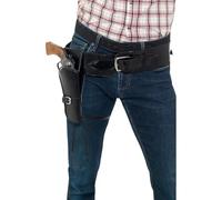 Adult Faux Leather Single Holster with Belt, Cowboys and Indians Fancy Dress