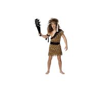 Smiffys Caveman Costume, Brown with Tunic, Headband & Armband, Cavemen & Women Fancy Dress, Caveman Dress Up Costumes
