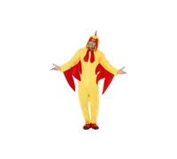 Smiffys Chicken Costume, Yellow with Hooded All in One, Party Animals Fancy Dress, Animal Dress Up Costumes