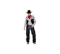 Smiffy's Adult Men's Cowboy Costume, Chaps, Waistcoat, Belt And Neckerchief, - cowboy costume fancy dress mens wild west outfit black sheriff leather