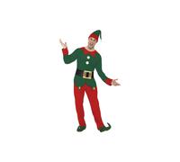 Smiffys Adult Elf Costume, Red & Green Christmas Fancy Dress Outfit -Top, Trousers, Hat & Belt, Xmas Office Parties, Festive Events, Holiday Celebrations & Santa’s Workshop Fancy Dress, Large