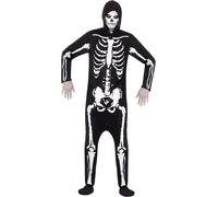 Smiffys Adult men's Skeleton Costume, Hooded All in One, Legends of Evil, Hallow