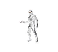 Smiffys Spaceman Costume, Silver with Jumpsuit, Hood, Gloves and Boot Covers, Icons & Idols Fancy Dress, Adult Dress Up Costumes