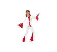 Smiffy's Adult Men's Super Trooper Costume, Shirt And Trousers, 70 Disco, - costume super trooper 70s mens fancy dress disco outfit 1970s adult