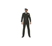 Smiffy's Adult Men's Wartime Officer Costume, Beret, Tie, Trousers, Belt And - officer wartime fancy dress mens costume army outfit adult military
