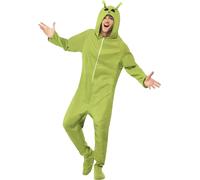 Smiffys Adult Unisex Alien Costume, Hooded All in One, Legends of Evil, Hallowee
