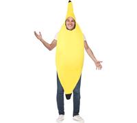 Smiffy's Adult Unisex Banana Costume, Jumpsuit, Funny Side, Serious Fun, One (US)