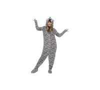 Smiffys Zebra Costume, Black & White All In One with Hood, Party Animals Fancy Dress, Animal Dress Up Costumes