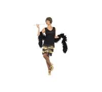 Smiffys 1920s Fringed Flapper Costume, Black, M - UK Size 12-14