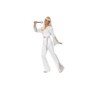 Smiffys 70s Disco Lady Costume, White with Top, Trousers and Belt, 1970's Disco Fancy Dress, 1970s Dress Up Costumes