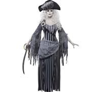 Smiffys Adult Womens Ghost Ship Princess Costume, Dress and Hat, Ghost Ship, Hal