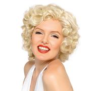 Smiffys Adult Women's Marilyn Monroe Blonde Wig Short Curly Wig Perfect for Carnival Theme Parties Halloween Ideal for Iconic 1950s Look with Mesh Net for Extra Ventilation One Size