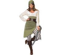 Smiffys Adult Women's Shipmate Sweetie Costume, Top, Skirt, Leggings, Bandana, B
