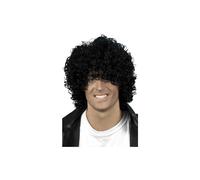 Smiffy's Afro Wet Look Wig - Black - afro wig wet look black smiffys fancy dress mens accessory
