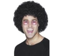 Smiffys Afro Wig, Economy, Black , 1970's Disco Fancy Dress, Adult Dress Up Wigs