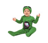 Smiffys Alien Baby, Green All In One & Hat, Halloween Child Fancy Dress, Alien Dress Up Costumes
