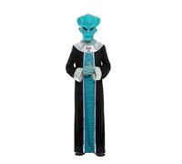 Smiffys Alien Costume, Blue with Robe & EVA Mask, Halloween Child Fancy Dress, Alien Dress Up Costumes