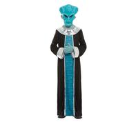 Smiffys Alien Costume, Blue with Robe & EVA Mask, Halloween Child Fancy Dress, Alien Dress Up Costumes