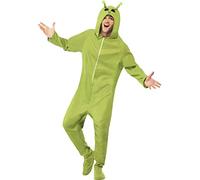 Adult Alien Costume Jumpsuit Halloween Mens Space Fancy Dress Martian SMALL