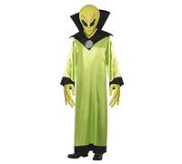 Smiffys Alien Lord Costume, Green with Robe, Mask and Hands, Halloween Adult Fancy Dress, Alien Dress Up Costumes