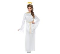 Ladies Womens Mens Angel Gabriel Fancy Dress Costume & Wings S/M Christmas