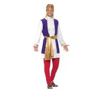 Smiffy's Men's Arabian Prince Costume, Top, Waistcoat, Trousers, Belt And -
