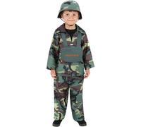 Smiffys Army Boy Costume, Camouflage with Top, Trousers and Backpack, Boys Fancy Dress, Army Dress Up Costumes