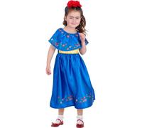 Smiffys Artist Frida Costume, Kids with Dress & Headband, Girls Fancy Dress, Child Dress Up Costumes