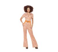 Smiffy's Costume - Authentic 70s Chic - Orange Jumpsuit - 1970s Disco Fancy Dress