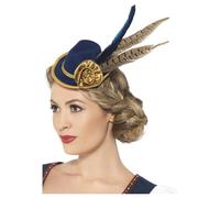 Smiffys Authentic Bavarian Festival Mini Hat in Blue Smiffys Blue One Size