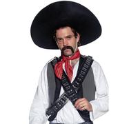 Smiffys Authentic Mexican Bandit Sombrero, Black , Cowboys and Indians Fancy Dress, Adult Dress Up Hats