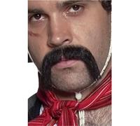 Smiffy's Authentic Western Mexican Handlebar Moustache Self-Adhesive - Black