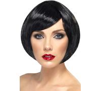 Smiffy's Babe Wig - Black - wig bob babe short fancy dress black ladies fringe costume accessory smiffys