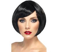 Smiffy's Babe Wig - Black - wig bob babe short fancy dress black ladies fringe costume accessory smiffys