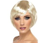 Smiffys Babe Wig, Blonde Short Bob with Fringe, Ladies Glamour Wigs Fancy Dress, Adult Dress Up Wigs