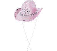 Smiffys Baby Pink Rhinestone Cowboy Hat, Cowboys and Indians Fancy Dress, Western Dress Up Hats