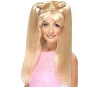 Smiffys Baby Power Wig, Blonde with Pony Tails, 1990's Fancy Dress, Adult Dress Up Wigs