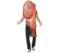 Smiffys Bacon Costume, Pink with Tabard, Sublimation Print, Funny Fancy Dress, Food/Drink Dress Up Costumes