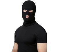 Smiffys Balaclava Ski Mask, Black, Halloween Fancy Dress Accessory, Bank Robber/Burglar Dress Up Hats