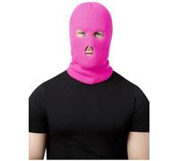 Smiffys Balaclava Ski Mask, Neon Pink, Halloween Fancy Dress Accessory, Bank Robber/Burglar Dress Up Hats