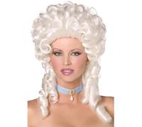Smiffys Baroque Wig, White Shoulder Length with Ringlet Curls, Ladies Glamour Wigs Fancy Dress, Adult Dress Up Wigs Halloween