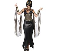 Smiffys Bastet the Cat Goddess, Black with Dress, Collar, Draped Sleeves & Mask, Tomb of Doom Fancy Dress, Adult Dress Up Costumes